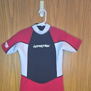 Hyper flex Kids Swim wet suit   One Piece - Red and Black size 6